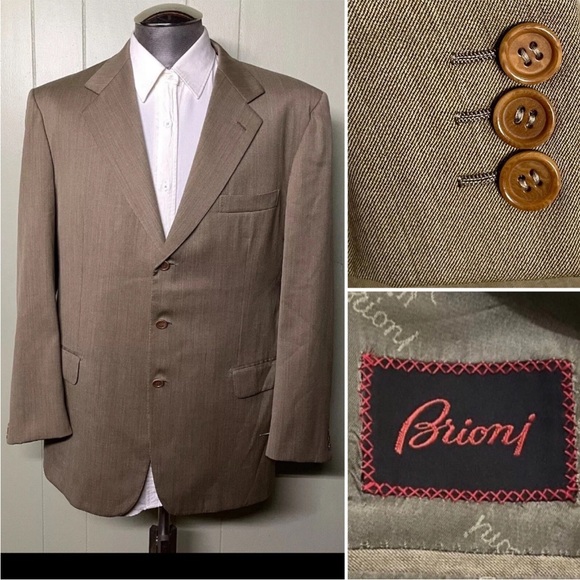 Brioni Traiano 100% Wool 3 Button Blazer Sports Coat Men’s Size Italy 54R US 44R